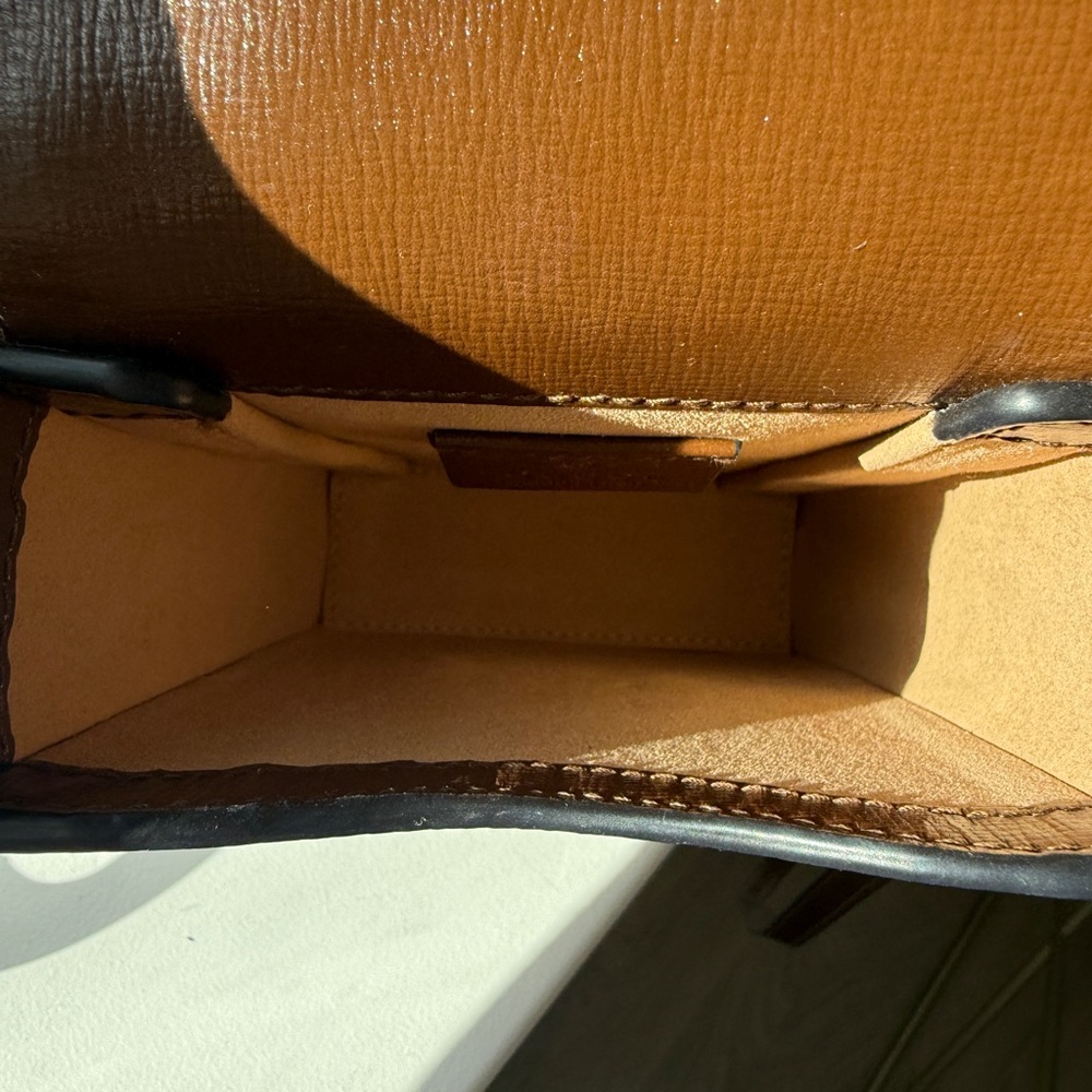 GUCCI 🐎 GG Supreme Canvas Horsebit 1955 Mini Crossbody Bag - Picture 9 of 16